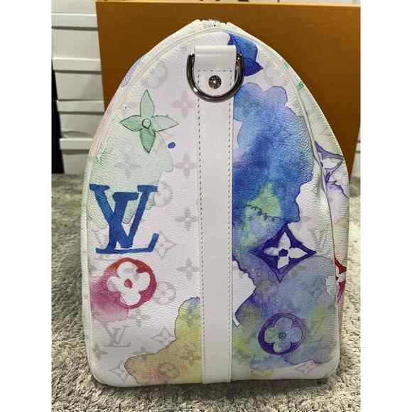 Louis Vuitton Keepall Bandouliere 50 Watercolor Multicolor Weekend Travel Bag - Picture 11 of 12
